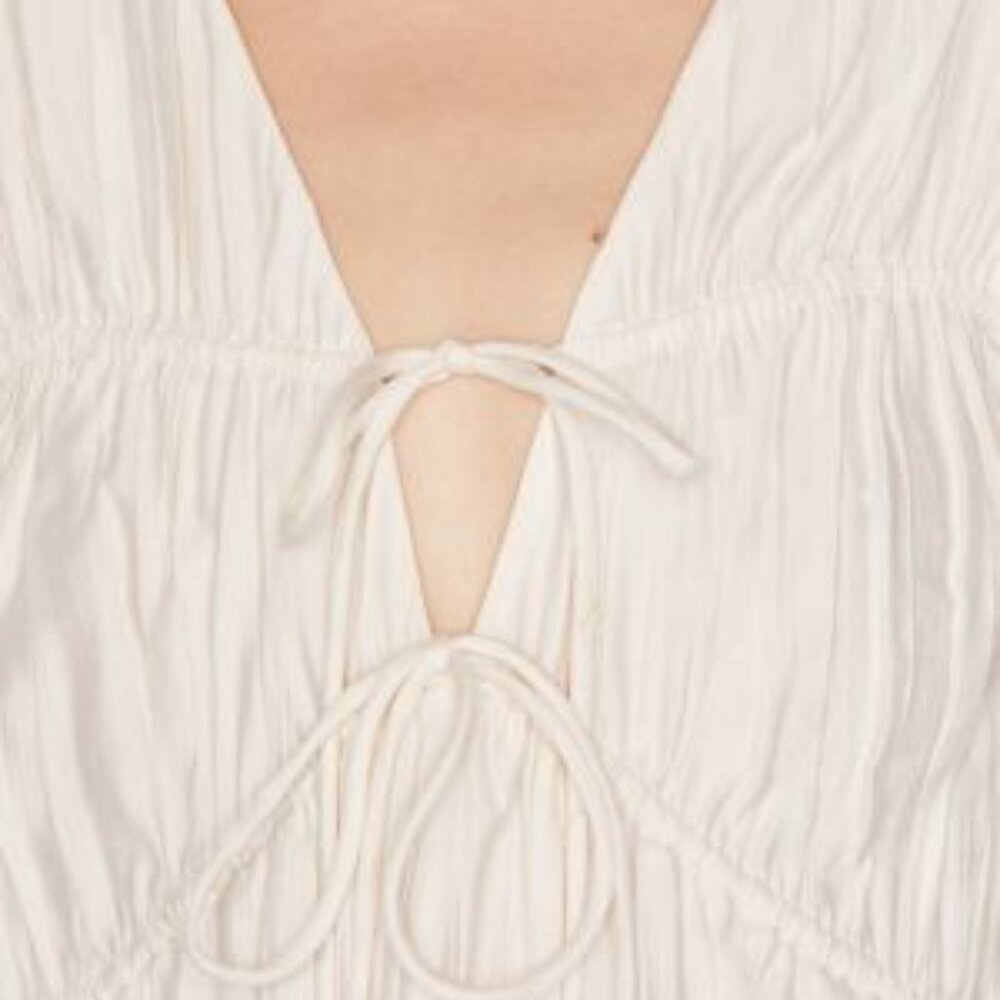Frame | Cinched Crinkle Midi Dress - Picture 6 of 7